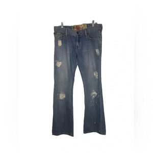 Hollister Low-Rise Y2K Denim Distressed Flare 9